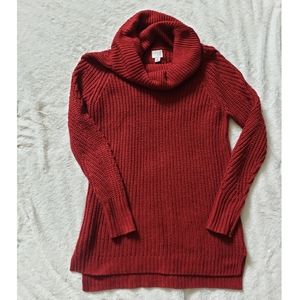 Cowl neck sweater dress